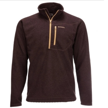 Пуловер SIMMS Rivershed Sweater Quarter Zip '20 цвет Mahogany в интернет магазине Rybaki.ru