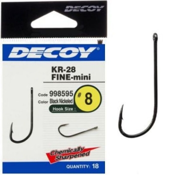 Крючок одинарный DECOY Kr-28 № 14 Fine Mini (18 шт.) в интернет магазине Rybaki.ru