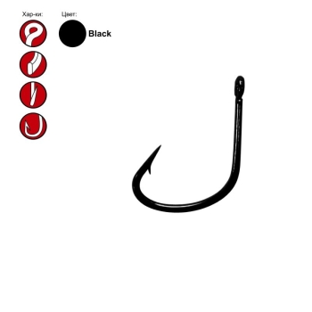 Крючок одинарный GAMAKATSU LS-3513F Ring Eye SERIE (13 шт.) № 8 black в интернет магазине Rybaki.ru