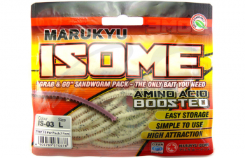 Червь MARUKYU Isome XL 110 мм (8 шт.) цв. IS-03 white в интернет магазине Rybaki.ru
