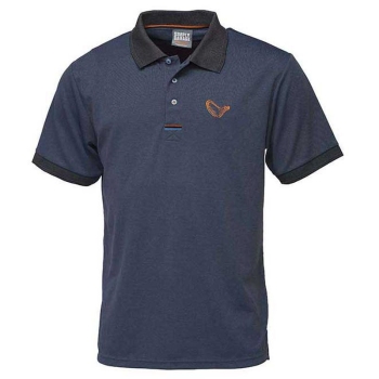Поло SAVAGE GEAR Simply Savage 3-Stripes Polo цвет синий в интернет магазине Rybaki.ru