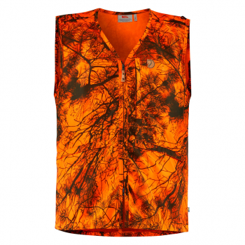 Жилет сигнальный FJALLRAVEN Varmland Vest цвет Orange Camo в интернет магазине Rybaki.ru
