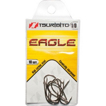 Крючок одинарный TSURIBITO Eagle NI № 1/0 (10 шт.)