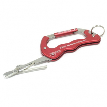 Карабин с ножницами GOLDEN MEAN Karabiner Scissors цв. Red