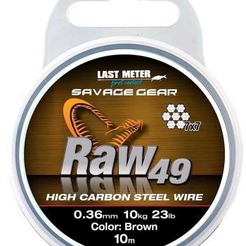 Поводковый материал SAVAGE GEAR Raw49 10 м 0,36 мм 11 кг 24 lb Uncoated Brown в интернет магазине Rybaki.ru