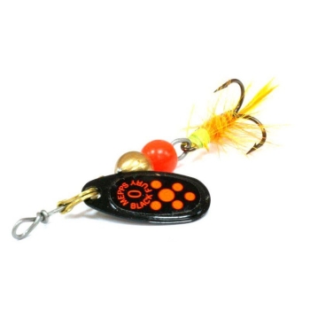 Блесна вращающаяся MEPPS Comet Black Fury Mouche (блистер) № 0 цв. Orange / Black в интернет магазине Rybaki.ru