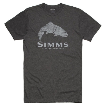 Футболка SIMMS Wood Trout Fill T-Shirt цвет Charcoal Heather в интернет магазине Rybaki.ru