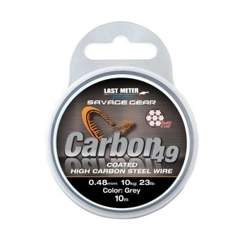 Поводковый материал SAVAGE GEAR Carbon49 10 м 0,48 мм 11 кг 24 lb Coated Grey в интернет магазине Rybaki.ru