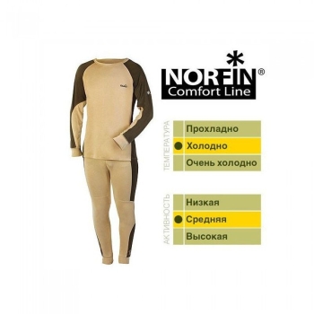 Комплект термобелья NORFIN Comfort Line цвет бежевый/ черный в интернет магазине Rybaki.ru