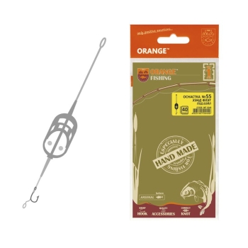 Оснастка карповая ORANGE #55 Hand Flat Method Leadcore, для бойла 40 г в интернет магазине Rybaki.ru