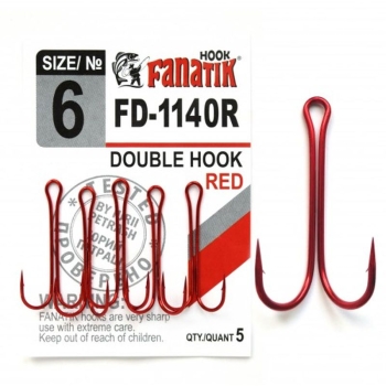 Крючок двойной FANATIK FD-1140R № 1 (4 шт.)