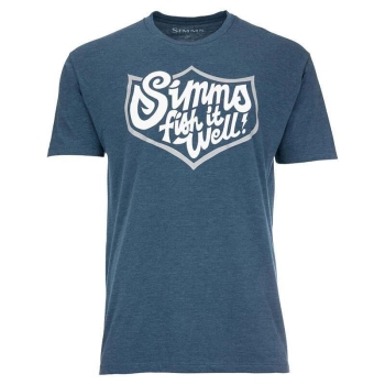 Футболка SIMMS Fish It Well Badge T-Shirt цвет Sailor Blue Heather