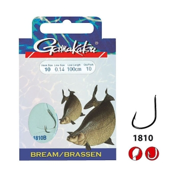 Крючок с поводком GAMAKATSU BKS-1810B Bream Feed 75 см № 10 д. поводка 0,14 (10 шт.) в интернет магазине Rybaki.ru
