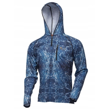 Толстовка SAVAGE GEAR Salt UV Hoodie цвет синий в интернет магазине Rybaki.ru