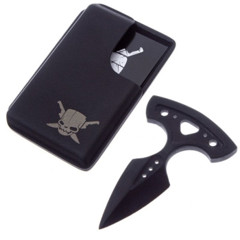 Кардхолдер с брелоком PIRATE CUSTOM Punisher Classic Push Dagger цвет черный в интернет магазине Rybaki.ru