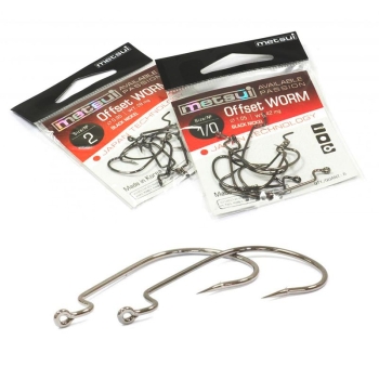 Крючок офсетный METSUI Offset Worm цв. bln № 4/0 (6 шт.) в интернет магазине Rybaki.ru