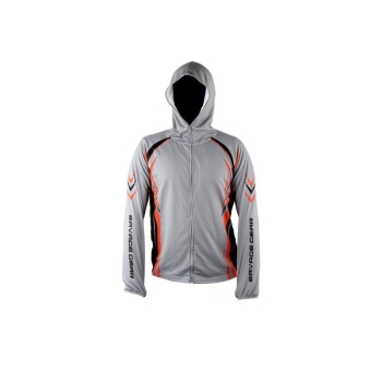 Толстовка SAVAGE GEAR SunProtec Zip Hoodie цвет серый в интернет магазине Rybaki.ru