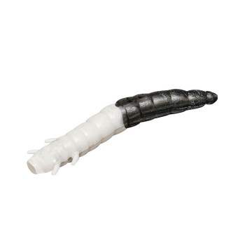 Червь SOOREX PRO King Worm запах сыр 55 мм (7 шт.) цв. 309 White/Black в интернет магазине Rybaki.ru
