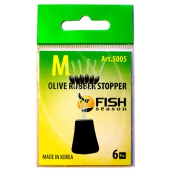 Стопор резиновый FISH SEASON 5005 Olive Rubber Stopper Оливка р.SSSS (6 шт.)