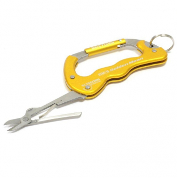 Карабин с ножницами GOLDEN MEAN Karabiner Scissors цв. Yellow в интернет магазине Rybaki.ru