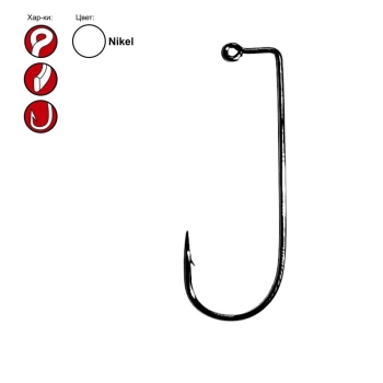 Крючок офсетный GAMAKATSU JIG 22 NKL (10 шт.) № 2/0 в интернет магазине Rybaki.ru