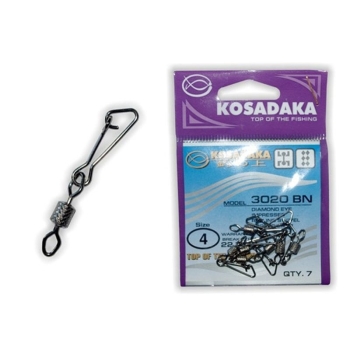 Вертлюг с карабином KOSADAKA Hooked Snap 3020BN № 10 (10 шт.)