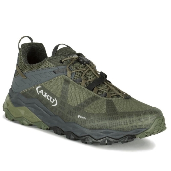 Кроссовки треккинговые AKU Flyrock GTX цвет Grey / Green в интернет магазине Rybaki.ru