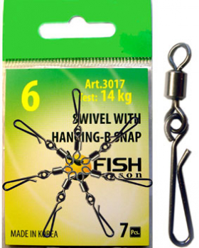 Вертлюг с застежкой FISH SEASON быстросъёмной Hanging-B № 10 (7 шт.)