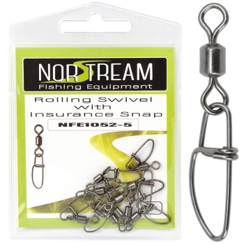 Вертлюг с карабином NORSTREAM Rolling swivel with insurance snap (10 шт.) № 5
