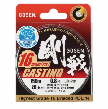 Плетенка GOSEN 16PE Casting 150 м цв. Зеленый #1 в интернет магазине Rybaki.ru