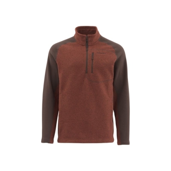 Пуловер SIMMS Rivershed Sweater Quarter Zip цвет Rusty Red в интернет магазине Rybaki.ru