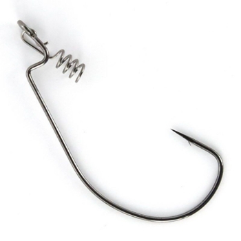 Крючок офсетный YOSHI ONYX Offset Hook Long № 1 BN с пружинкой (5 шт.) в интернет магазине Rybaki.ru