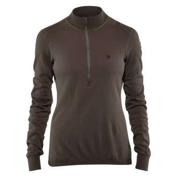 Водолазка FJALLRAVEN Varmland Woolterry Half Zip W цвет Dark Olive в интернет магазине Rybaki.ru
