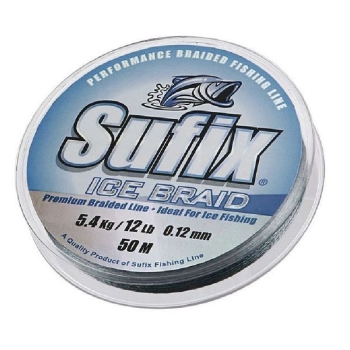 Плетенка SUFIX Ice Braid цв. серый 50 м 0,14 мм в интернет магазине Rybaki.ru