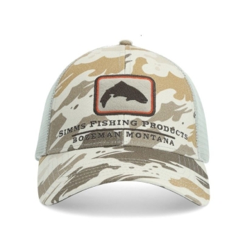 Кепка SIMMS Trout Icon Trucker цвет Ghost Camo Stone