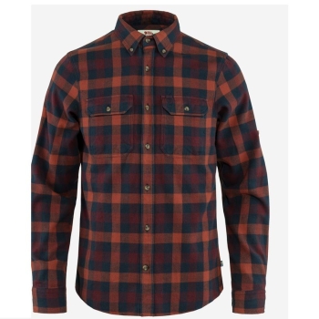 Рубашка FJALLRAVEN Skog Shirt M цвет Dark Garnet-Fog