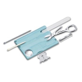 Швейцарская карточка VICTORINOX SwissCard Nailcare 13 функций цв. бирюзовый полупрозрачный