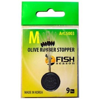 Стопор резиновый FISH SEASON 5003 Olive Rubber Stopper Оливка р.SSSS (9 шт.)