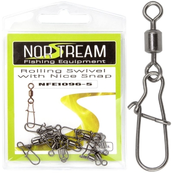 Вертлюг с карабином NORSTREAM Rolling swivel with nice snap (10 шт.) № 5
