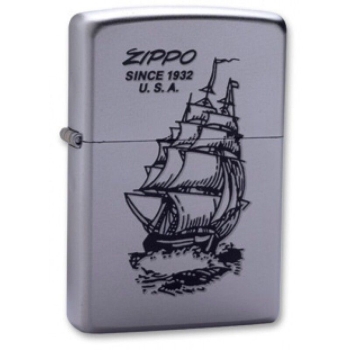 Зажигалка ZIPPO Boat-Zippo с покрытием Satin Chrome в интернет магазине Rybaki.ru