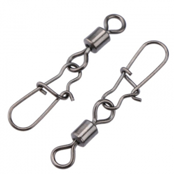 Застежка YARIE №810 Rolling Swivel with Line Snap цв. черный № 0 (9 шт.)