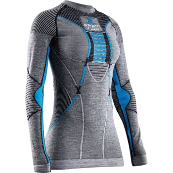 Термокофта X-BIONIC Apani4.0 Merino Shirt Round Neck Lg Sl W цвет Черный / Серый / Розовый