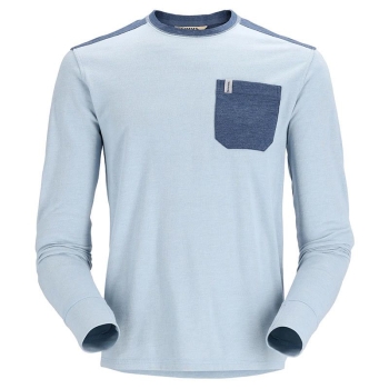 Термокофта SIMMS Henry's Fork Crew цвет Sky Heather/Navy Heather в интернет магазине Rybaki.ru