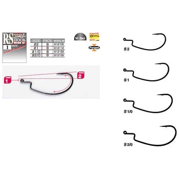 Крючок офсетный DECOY Worm 101 № 1/0 (8 шт.) в интернет магазине Rybaki.ru