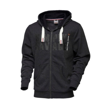 Толстовка SAVAGE GEAR Simply Savage Raw Zip Hoodie цвет темно-серый меланж