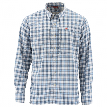 Рубашка SIMMS Bugstopper LS Shirt цвет Plaid Faded Denim Plaid в интернет магазине Rybaki.ru