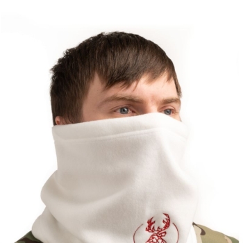 Бандана JAGERMANN Buff короткая флисовая цв. белый в интернет магазине Rybaki.ru