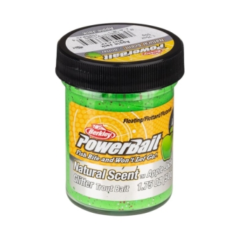 Паста форелевая BERKLEY PowerBait Natural Scent Glitter Fruits цв. Apple Jack в интернет магазине Rybaki.ru