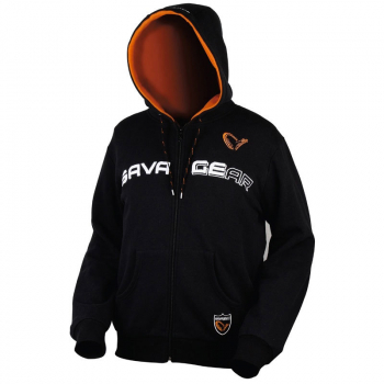 Толстовка SAVAGE GEAR Hooded Sweat Jacket цвет Черный / оранжевый в интернет магазине Rybaki.ru