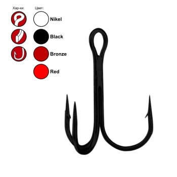 Крючок тройной GAMAKATSU TREBLE 13B (10 шт.) № 1 в интернет магазине Rybaki.ru